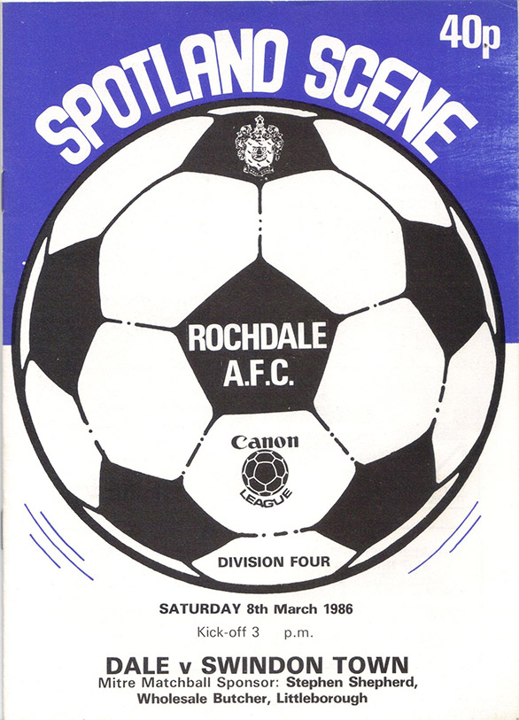 <b>Saturday, March 8, 1986</b><br />vs. Rochdale (Away)